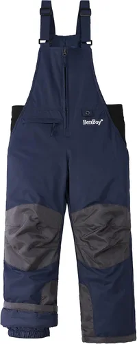 Lelaki Baberos de esquí de nieve para niños pequeños, con aislamiento Waterporoof Ripstop para invierno, pantalones de snowboard para niños y niñas