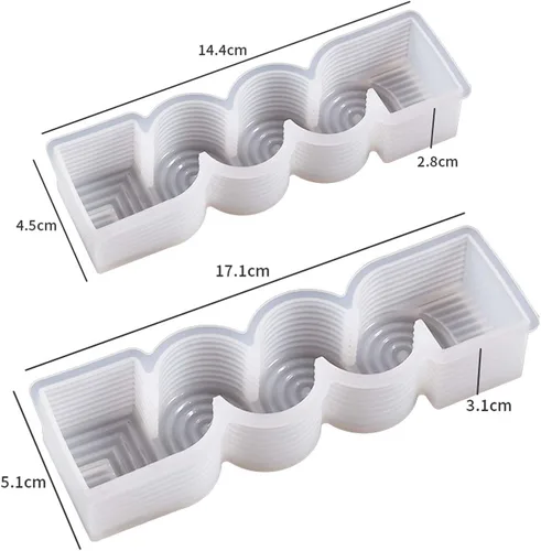 Miniatura 6 de Paquete de 2 moldes de vela con geometría S, líneas geométricas, pilar espiral, moldes de resina para hacer resina, moldes de silicona para velas