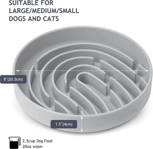 Miniatura 4 de Coomazy Cuencos para perros grandes de silicona de alimentación lenta, juguete interactivo de rompecabezas para el entrenamiento de alimentos