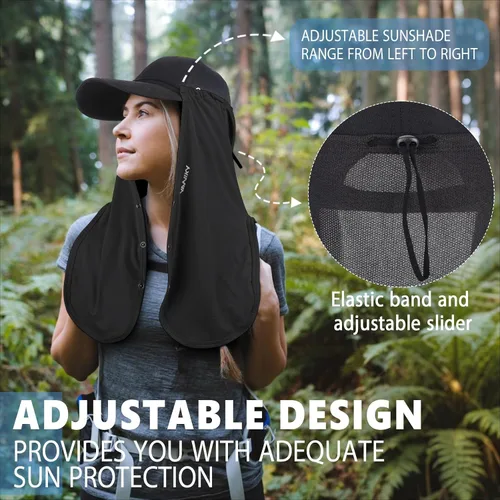 Miniatura 5 de Protección solar UV ajustable para el cuello, máscara multifuncional de protección solar 2 en 1, complemento de solapa para el cuello para gorras