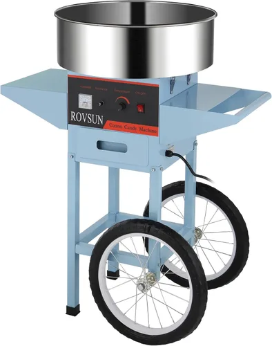 Miniatura 9 de ROVSUN Máquina comercial de algodón de azúcar, 21 pulgadas, máquina eléctrica de algodón de azúcar con cuenco de acero inoxidable, cuchara de azúcar