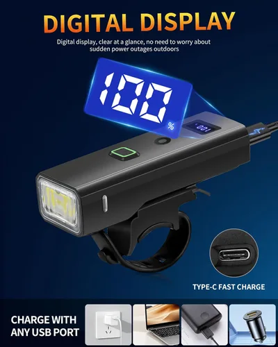 Miniatura 6 de DARKBEAM Luz para bicicleta, faros delanteros de bicicleta superbrillantes de alta luminosidad USB recargable, luces de ciclismo impermeables de 4