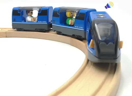 DSHMIXIA Tren a Pilas para Conjunto de Pistas de Tren de Madera, Juguetes para Niños Pequeños de 3, 4, 5 Años, Niños, Acoplamientos Magnéticos,