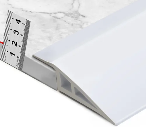Miniatura 12 de BNELL Tira de molduras para bordes de alfombras y pisos, Tira de transición de piso autoadhesiva de PVC, Umbrales para puertas con una altura menor