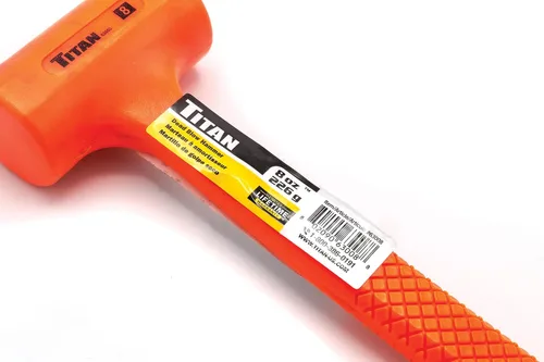 Miniatura 2 de Titan 63008 Martillo de Golpe Muerto de 8 onzas con Cabeza Rellena de Perdigones de Acero, Resistente a Chispas y Rebotes, Mango Texturizado Tipo