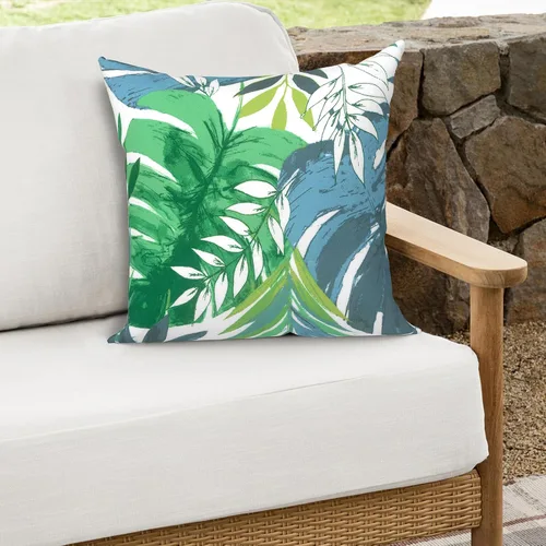 Miniatura 440 de Juego de 2 almohadas para exteriores de 16 x 16 pulgadas, repelentes al agua con interiores, para muebles de patio, hogar, jardín, geometría bohemia