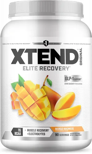 XTEND Original BCAA - Polvo de Mango Madness | Bebida de recuperación muscular post entrenamiento sin azúcar con aminoácidos | 7g de BCAA para