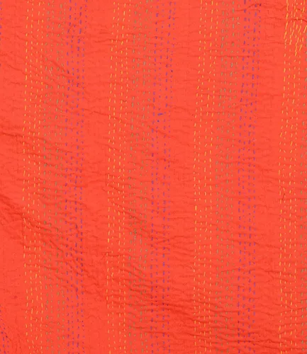 Miniatura 3 de Patola - Colcha Kantha de seda con parche de seda, colcha Kantha para el trabajo, manta Kantha, Queen Kantha, edredón indio sari Kantha Rallyes