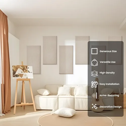 Miniatura 7 de 6 paneles acústicos, grandes paneles de pared insonorizados, paneles profesionales de fibra de vidrio que absorben el sonido, paneles de espuma a