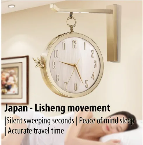 Miniatura 5 de Modern Double Sided Wall Clock Modern Simple Style Decor Wall Clock Non-Ticking Classic Digital Clock Interior Decoration Wall Art Decor Clock
