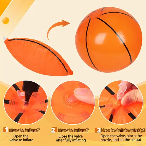 Miniatura 3 de SAYAYA 30 pelotas de playa de baloncesto, inflables de PVC de 8 pulgadas, a granel para deportes temáticos de verano, playa, piscina, juego de agua