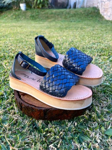 Miniatura 9 de Mexico en la Piel Sandalias Huarache de plataforma de cuero hechas a mano para mujer