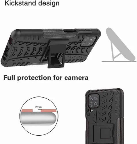 Miniatura 5 de Funda para teléfono Galaxy A12, funda para teléfono Samsung A12 con protector de pantalla, protector de silicona a prueba de golpes con función