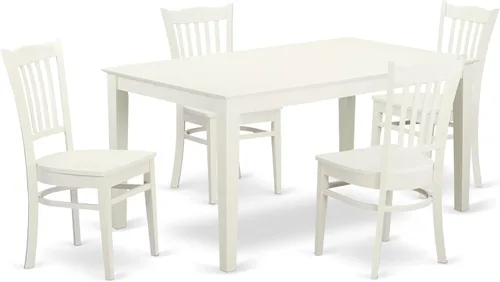 Miniatura 13 de East West Furniture CAGR5-MAH-W - Juego de comedor de 5 piezas para 4 personas, incluye una mesa de comedor rectangular y 4 sillas de comedor, 36 x