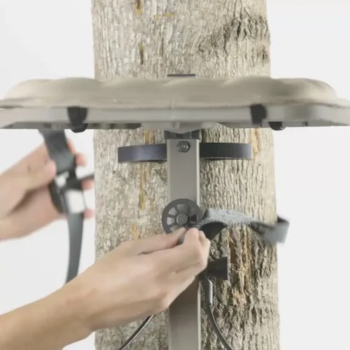 Miniatura 8 de NOVIX Helo - Soporte de árbol ultraligero para colgar – Soporte de plataforma de aluminio fundido con cojín de asiento, asiento ajustable, fabricado