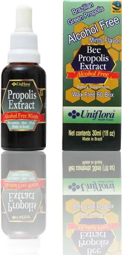 Extracto líquido de propóleo de abeja verde brasileña sin alcohol 60 Brix – 1.0 fl oz (paquete de 12 botellas)