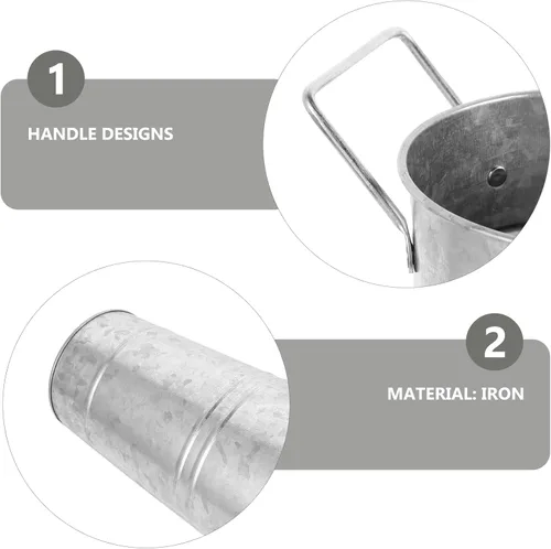 Miniatura 3 de GANAZONO Jarrón de cubo de flores simuladas de 10.03 x 4.33 x 2.75 pulgadas, cubo de metal galvanizado rústico para decoración del hogar, mesa