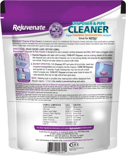 Miniatura 11 de Rejuvenate Limpiador de Triturador de Basura y Tuberías de Drenaje Potente Acción Espumosa y Elimina Olores del Triturador de Basura Paquete de 6