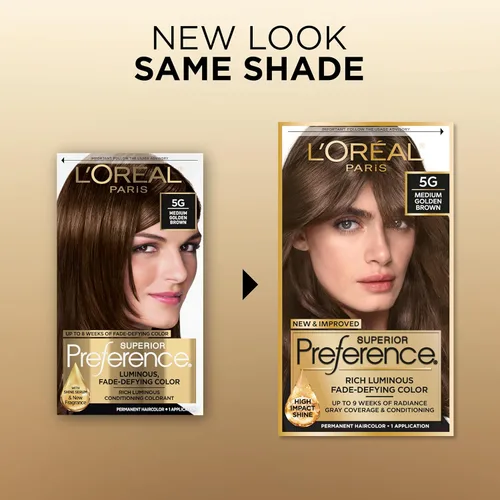 Miniatura 53 de L'Oreal Paris Superior Preference - Tinte permanente luminoso que desafía la decoloración, tinte para el cabello hasta 9 semanas de resplandor, 09