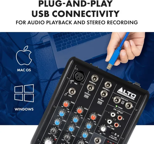 Miniatura 6 de ALTO TrueMix 500 Mezclador de Audio con Entrada XLR para Micrófono e Interfaz de Audio USB para Podcasting, Actuación en Vivo, Transmisión