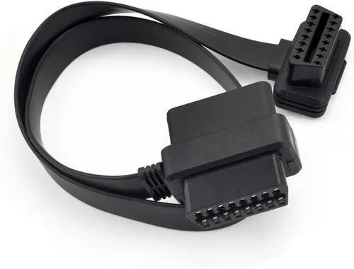 Miniatura 2 de Cable divisor OBD2 de 20 pulgadas/19.7 in, OBD-II, 16 pines, hembra a macho/hembra, conector de extensión de cable plano, cable de diagnóstico
