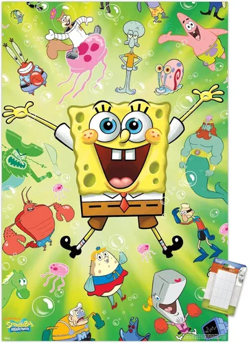 Miniatura 19 de Trends International Nickelodeon Bob Esponja - Póster de pared de explosión, 14.725 x 22.375 pulgadas, versión enmarcada de madera de granero