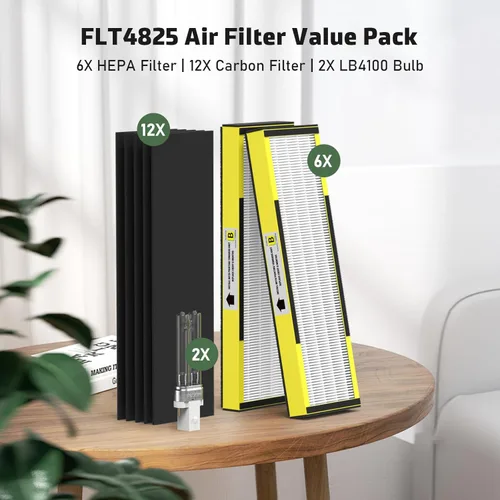 Miniatura 22 de Filtro B de repuesto HEPA transparente de humo compatible con AC4825 AC4300 AC4800 AC4900 AC4850, 2 filtros HEPA verdaderos y 6 prefiltros de carbón