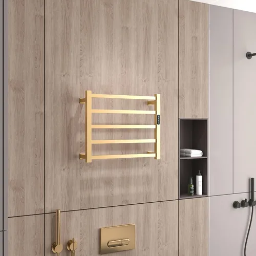 Miniatura 3 de 5 Barras Calentadores de Toallas de Lujo Montados en la Pared Estante de Toallas Calentado, Calentador de Toallas para Baño con Temporizador