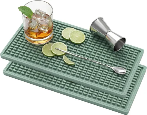 Miniatura 15 de ZJWZLG Tapete de barra de goma de alta calidad de 18 x 12 pulgadas para encimera, almohadilla de secado de platos antideslizante y tapete