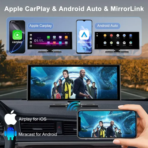 Miniatura 10 de Pantalla táctil de 60 fps totalmente laminada de 11 pulgadas, pantalla de reproducción inalámbrica Accfly para Apple Carplay y Android Auto