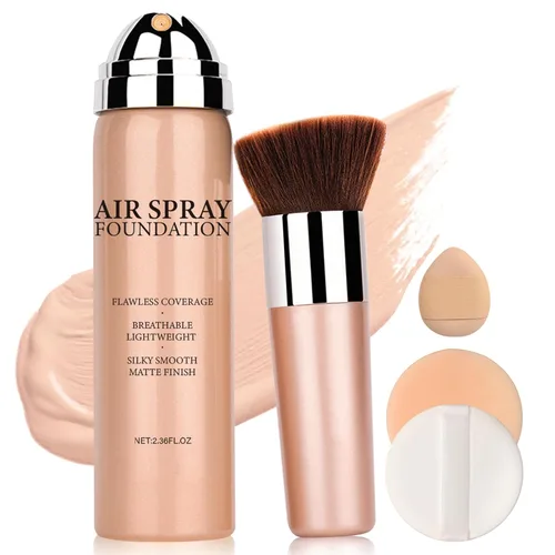 Base en aerosol de maquillaje aerógrafo de cobertura completa para piel madura, spray fijador impecable de larga duración de aerógrafo, base 01