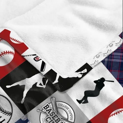 Miniatura 8 de Manta de franela a cuadros de béisbol, ligera, suave, para jugadores de béisbol, amantes de los deportes, regalos del equipo de béisbol para niños