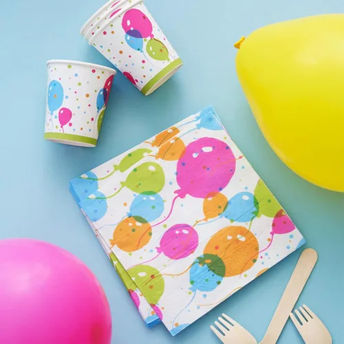Miniatura 5 de Servilletas de globo para cócteles, aperitivos, bebidas de bar, cumpleaños y eventos de fiesta, 3 capas gruesas y absorbentes