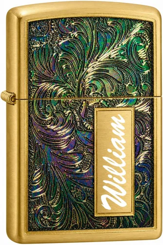 Miniatura 7 de Encendedor personalizado de Zippo – Diseño veneciano grabado personalizado Encendedor de metal genuino a prueba de viento Regalo único