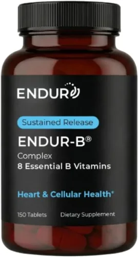 Complejo ENDUR-B - Energía SR (liberación sostenida), envejecimiento saludable, apoyo cardiovascular - B2, B3, B5, B6, ácido fólico, B12, biotina -