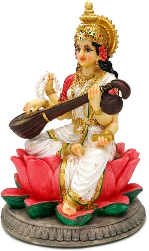 Miniatura 8 de alikiki Estatua de la diosa hindú Saraswati – Escultura de Saraswati de 8.6 pulgadas de alto, artículo de Murti para hombre indio, mujer, amigos