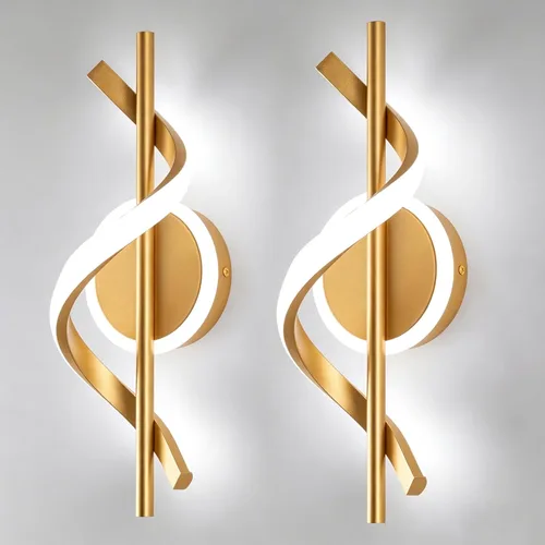 Miniatura 14 de EIDISUNY Apliques LED de pared para interiores, luces LED de montaje en pared de 12 W, lámpara de pared moderna en espiral, lámpara de pared de 3000