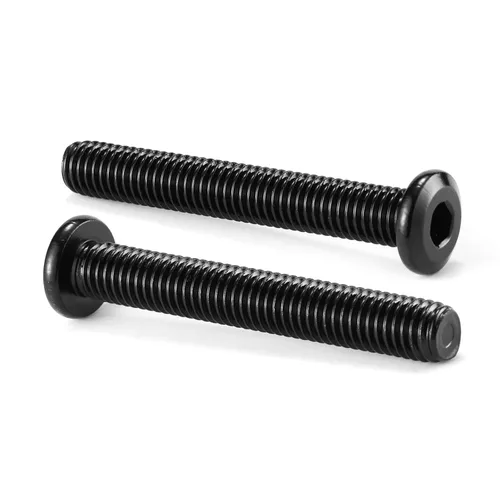 Miniatura 12 de M6 x 60mm 10 piezas de tornillos de cabeza plana con casquillo hexagonal, acero inoxidable 304 18-8, rosca completa, óxido negro de SG TZH