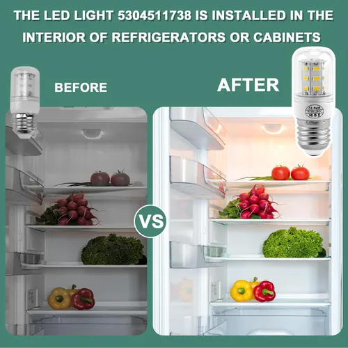 Miniatura 4 de AMI PARTS 5304511738 Bombilla para refrigerador kei d34l, bombillas LED para refrigerador de 3.5 W compatibles con bombilla frig.idaire AP6278388