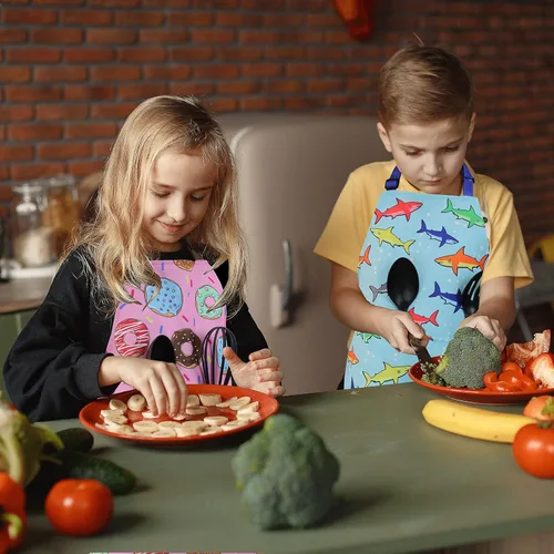 Miniatura 6 de Delantal para niños - cocina, jardinería, artista, pintura, limpieza, horneado, cerámica, chef, cocina, regalo para niños, niñas Tiburón