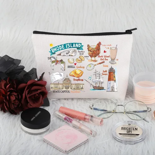 Miniatura 4 de PWHAOO Rhode Island State Souvenirs Gift Rhode Island Bolsa de maquillaje Rhode Island Bolsa de cosméticos para el hogar Rhode Island Turismo