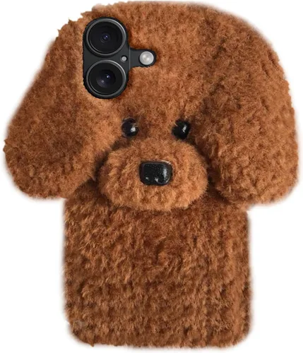 Miniatura 19 de UnnFiko Funda de felpa suave y cálida de invierno compatible con iPhone 6 y 6s, fundas de gato mullido, de piel esponjosa, hechas a mano para niñas