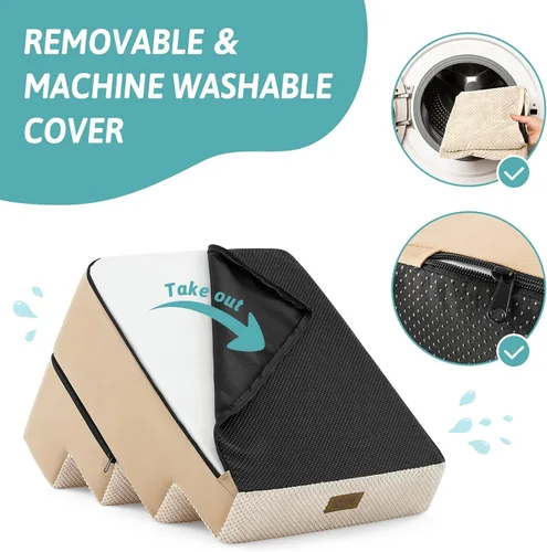 Miniatura 6 de COZY KISS Escaleras para perros pequeños, escaleras extraíbles de 4 niveles para sofá y cama, escalones para perros de 17.7 pulgadas de alto
