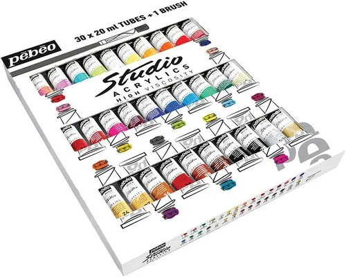 Pebeo Acrílicos de Alta Viscosidad para Estudio Fino, Juego de 30 x 20 ml, Modelo: 833431 Conjunto de 30 X 20 Ml