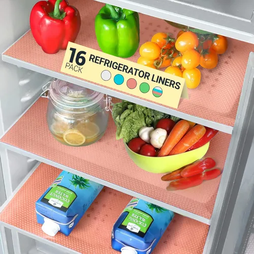 Miniatura 20 de Forros para Estantes de Refrigerador por Linda's Essentials - Forro de Refrigerador Fácil de Limpiar con Protección contra Derrames, Forros