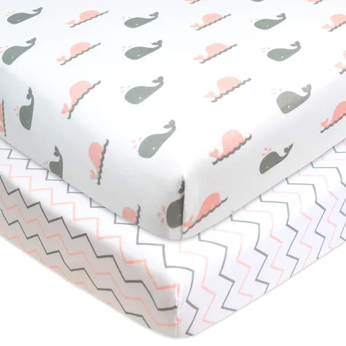 Miniatura 9 de American Baby Company - Juego de 2 sábanas ajustadas de mini cuna 100% algodón natural 38" x 24" - Sábanas portátiles pequeñas y transpirables