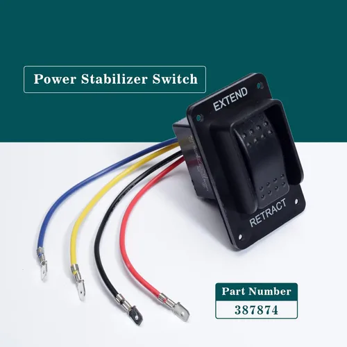 Miniatura 2 de 387874 Interruptor estabilizador de potencia con reemplazo de arnés para componentes de remolque Lippert 12V Extender Retract para gatos