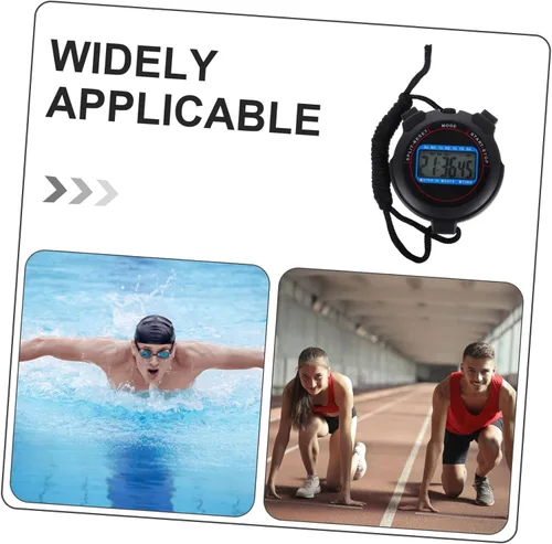 Miniatura 9 de GANAZONO Cronómetro digital con pantalla de fecha, temporizador de alta precisión para natación, correr, entrenamiento, portátil, ligero