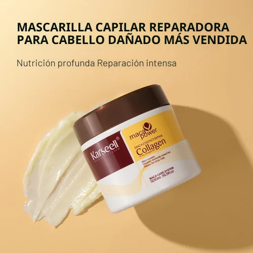 Miniatura 3 de Máscara de Tratamiento Capilar de Colágeno Karseell, Juego de Aceite de Argán para Acondicionador de Reparación Profunda de Cabello Dañado, Seco