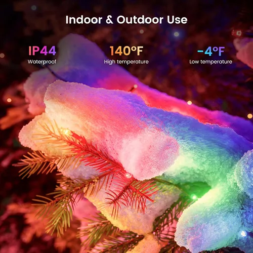 Miniatura 3 de YEELIGHT Luces de Navidad inteligentes, 200 luces LED de 66 pies que cambian de color con control remoto y conexión Bluetooth, cadena de luces LED